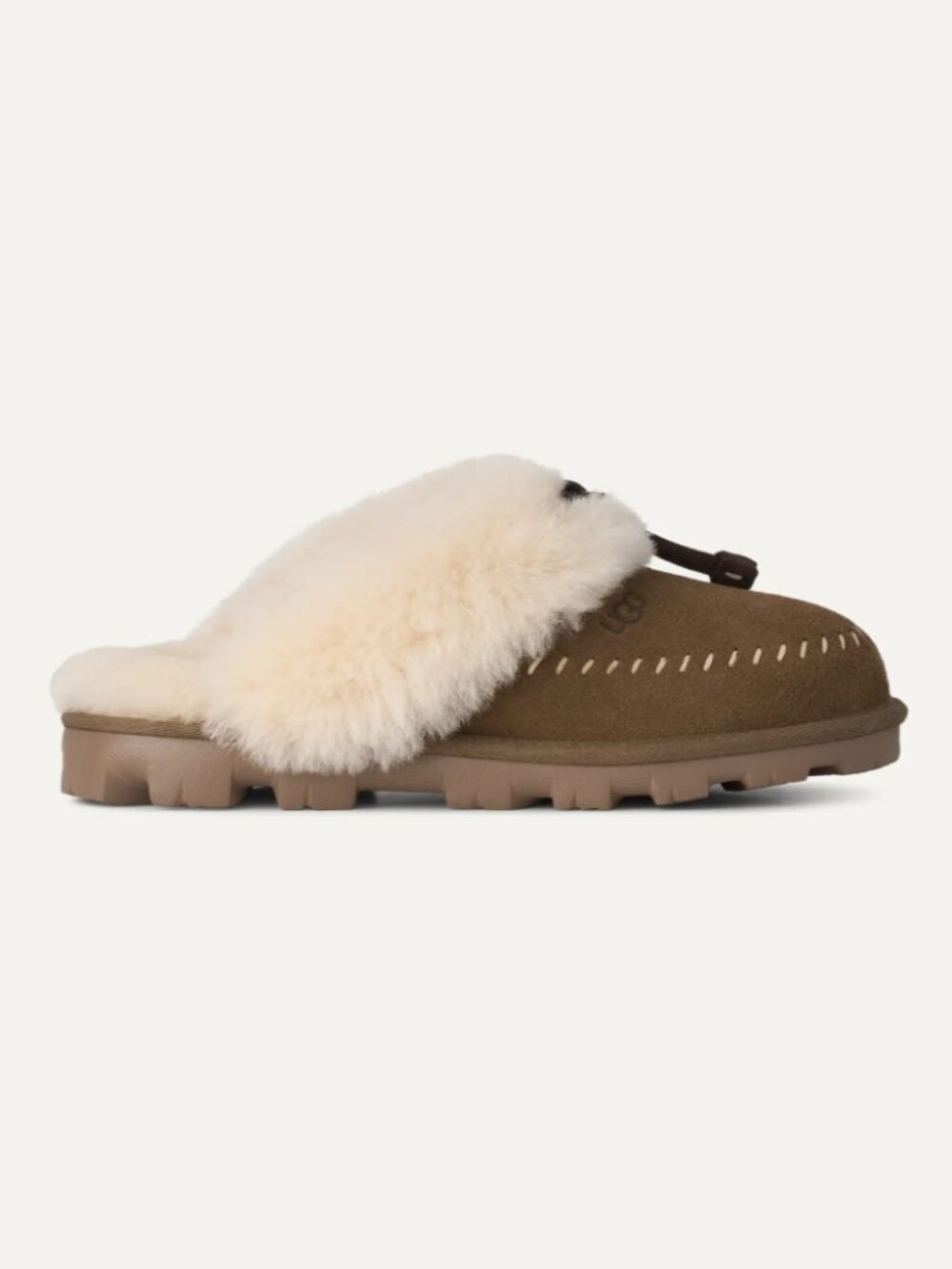 UGG Shearling-Lined Suede Mule Slipper in Brown
